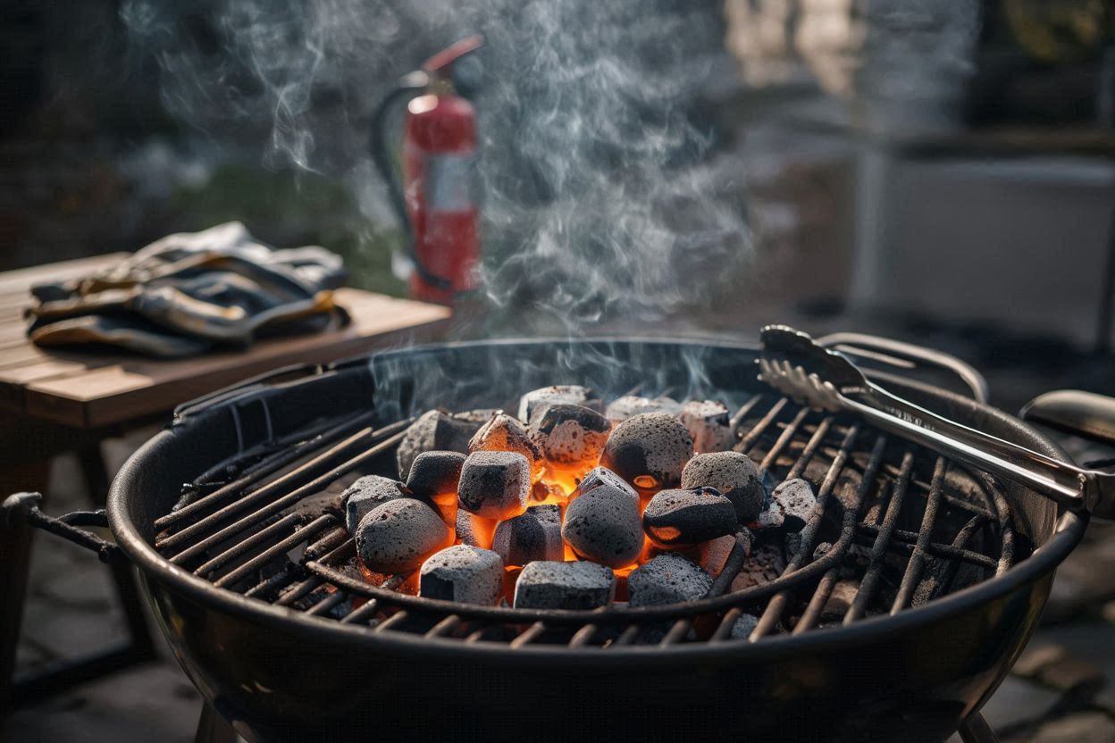 safe light charcoal briquettes grilling