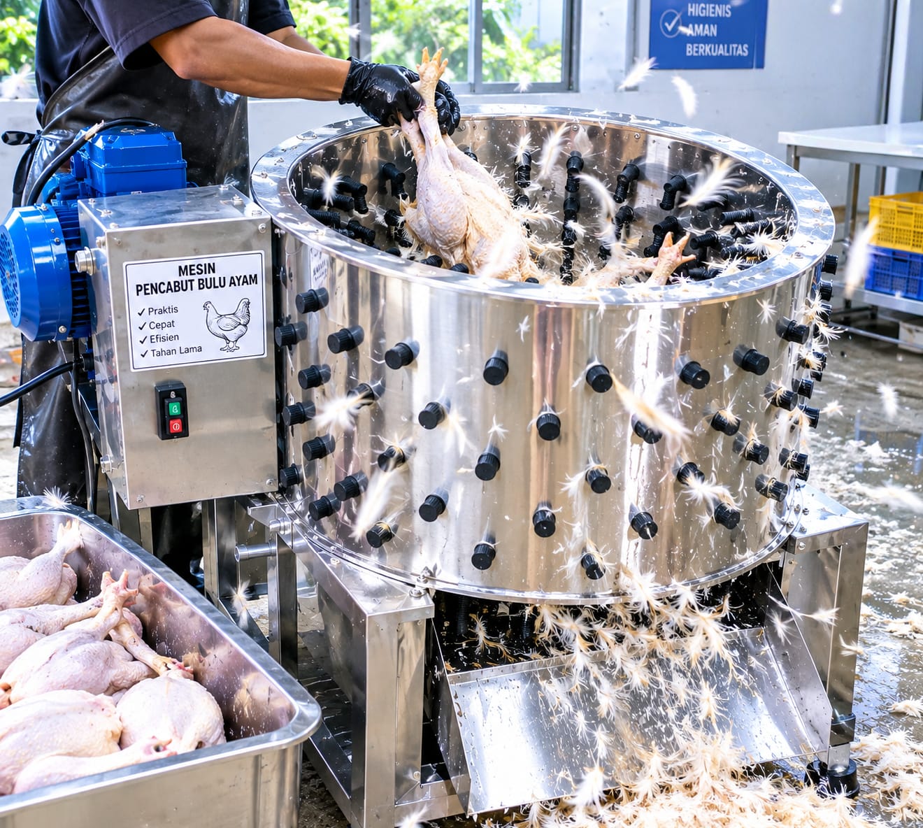 proses bubut bulu ayam